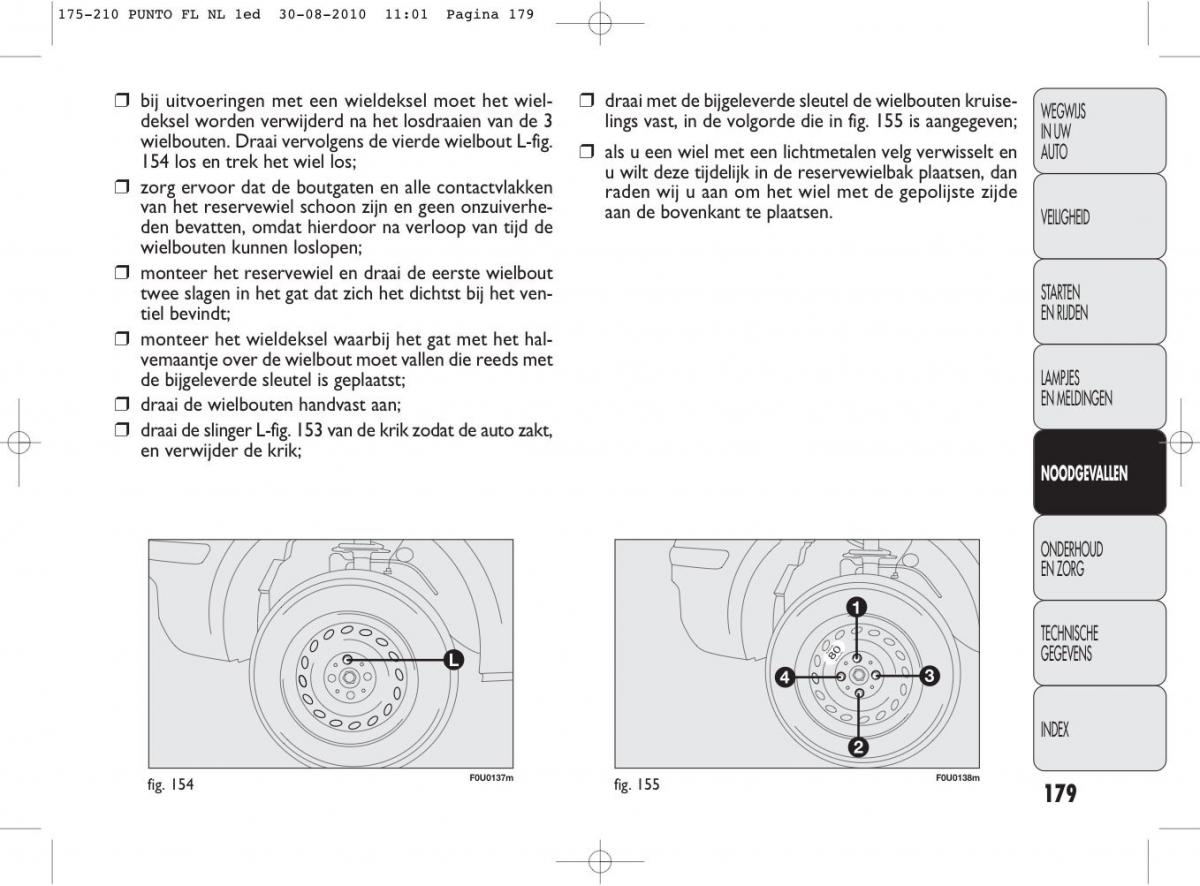 Fiat Punto Evo handleiding / page 181