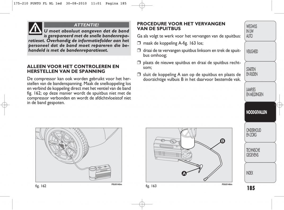 Fiat Punto Evo handleiding / page 187