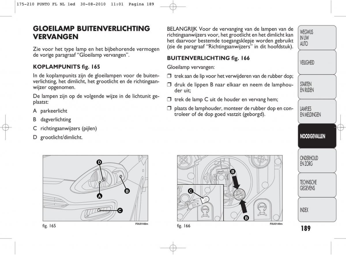 Fiat Punto Evo handleiding / page 191