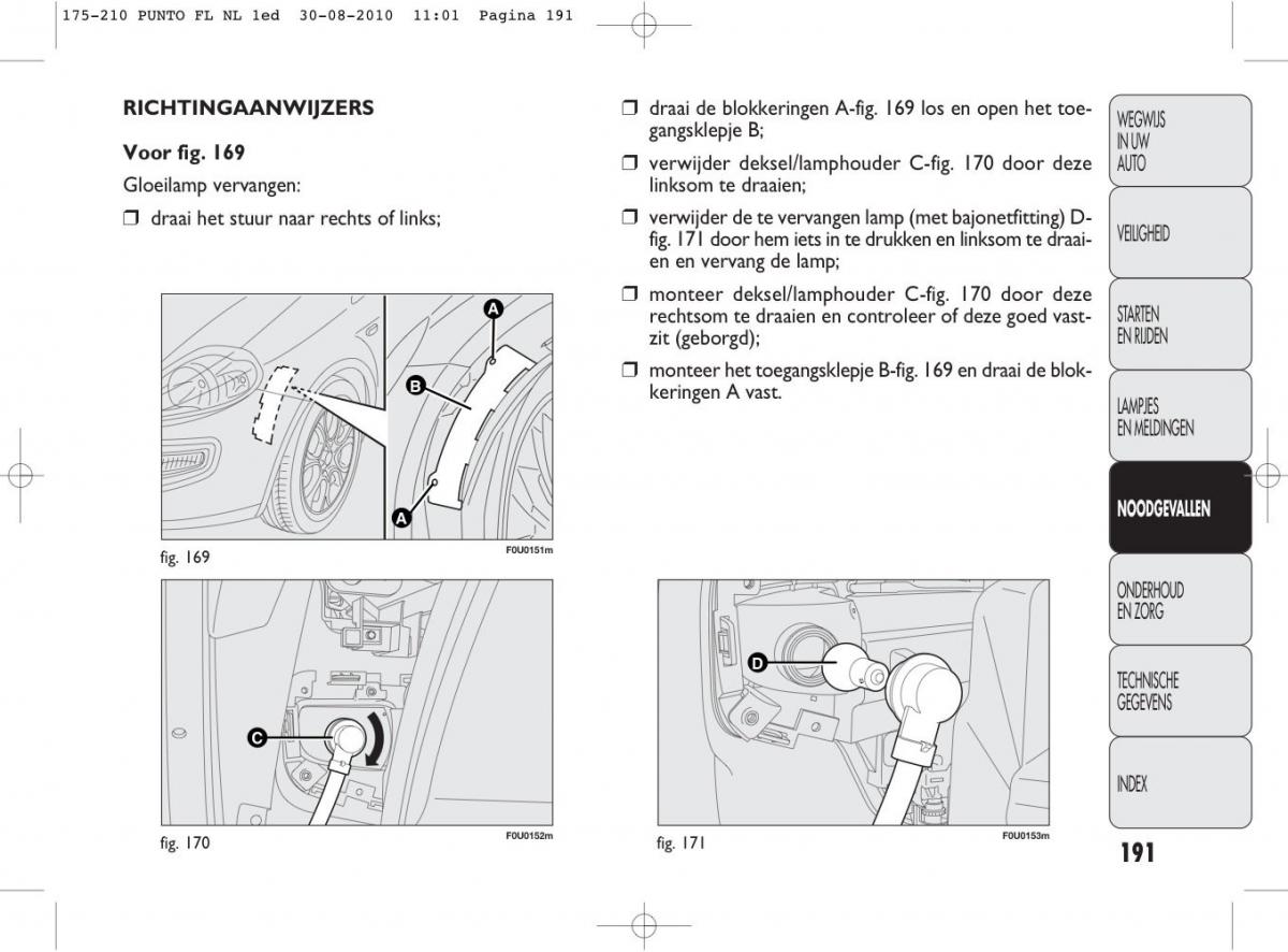 Fiat Punto Evo handleiding / page 193