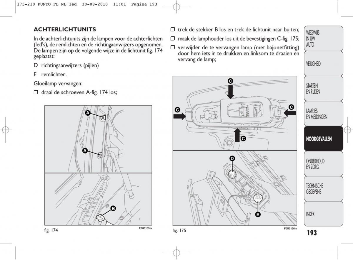 Fiat Punto Evo handleiding / page 195