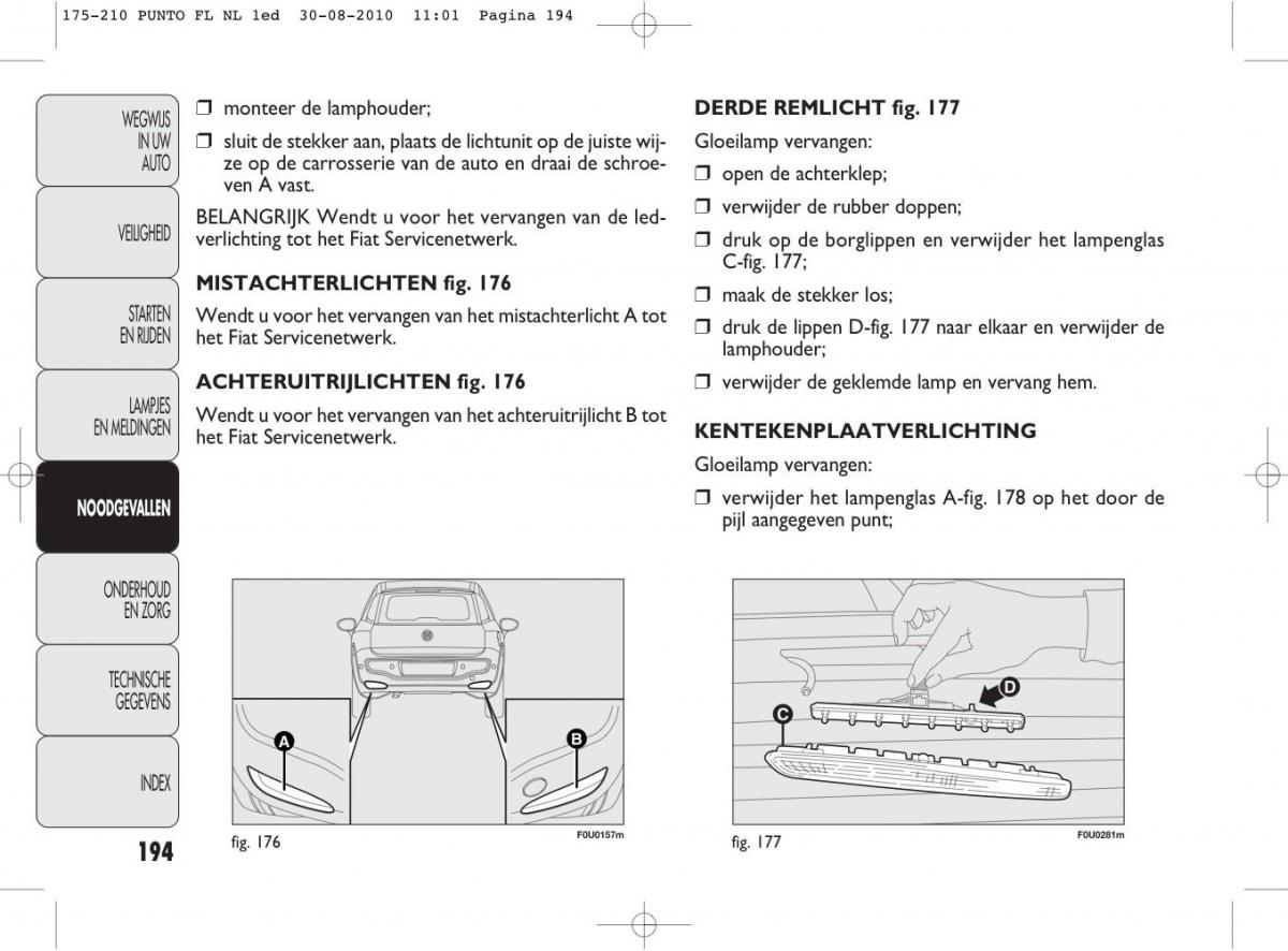 Fiat Punto Evo handleiding / page 196