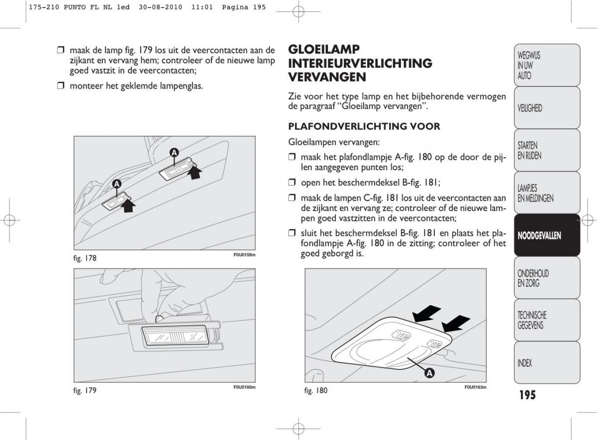 Fiat Punto Evo handleiding / page 197