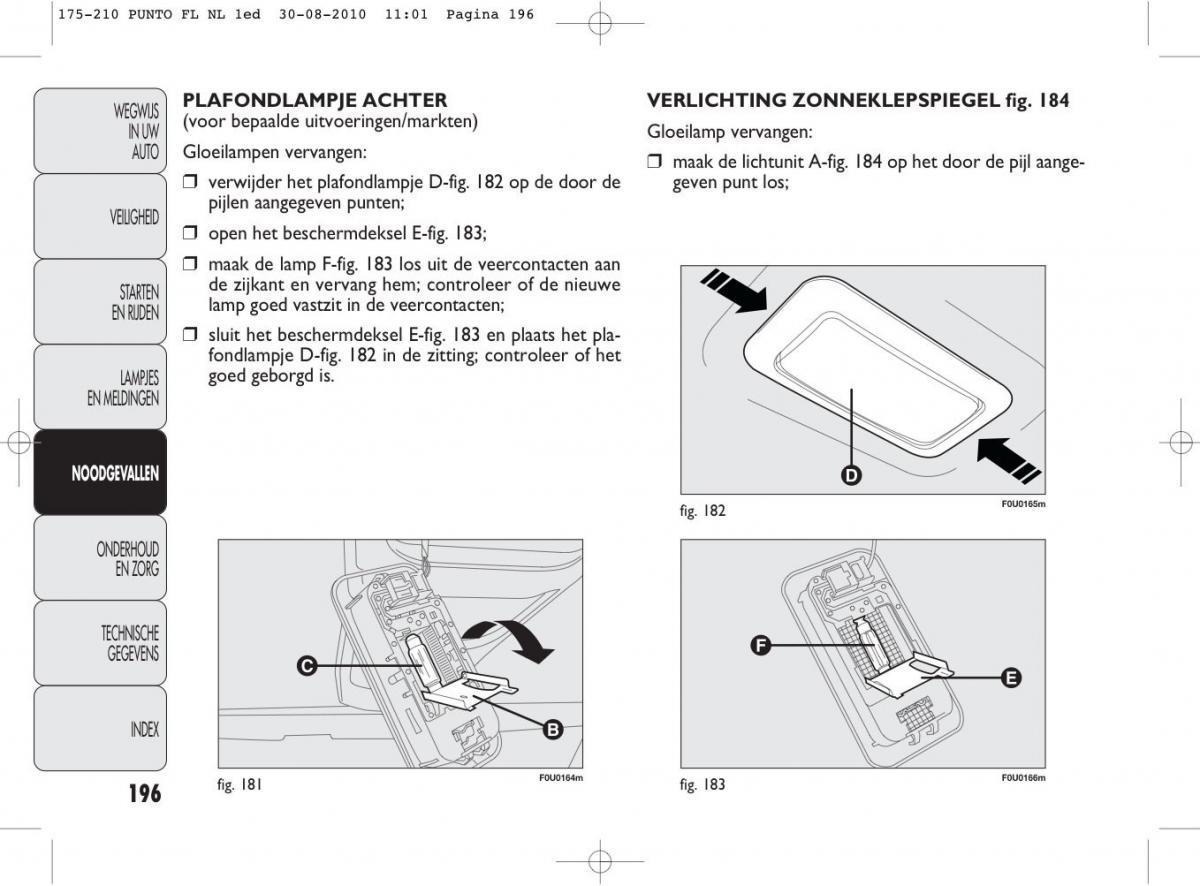 Fiat Punto Evo handleiding / page 198