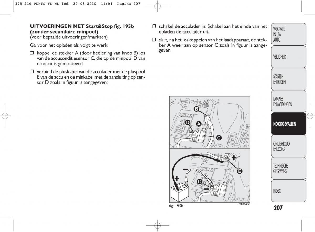 Fiat Punto Evo handleiding / page 209