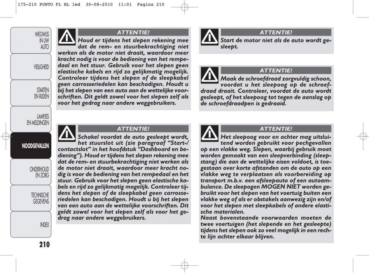 Fiat Punto Evo handleiding / page 212