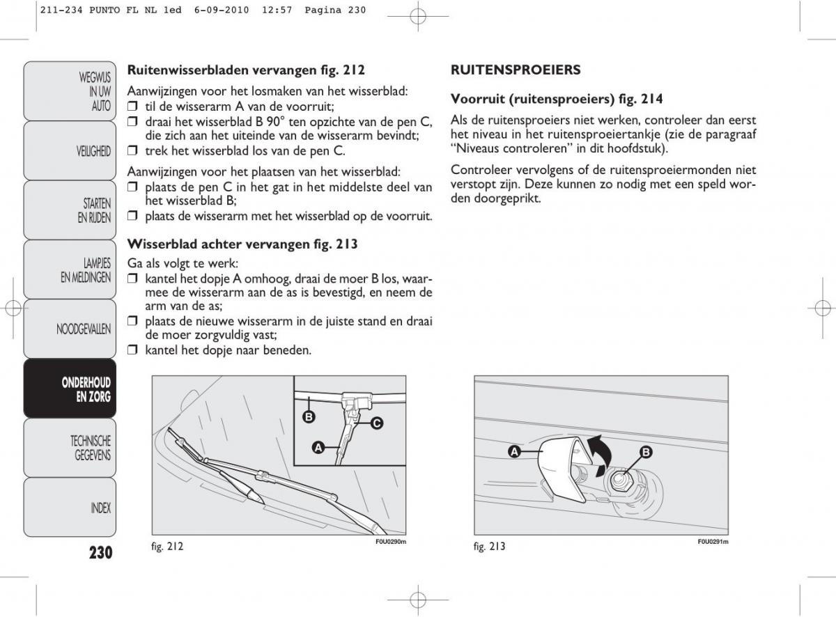 Fiat Punto Evo handleiding / page 232