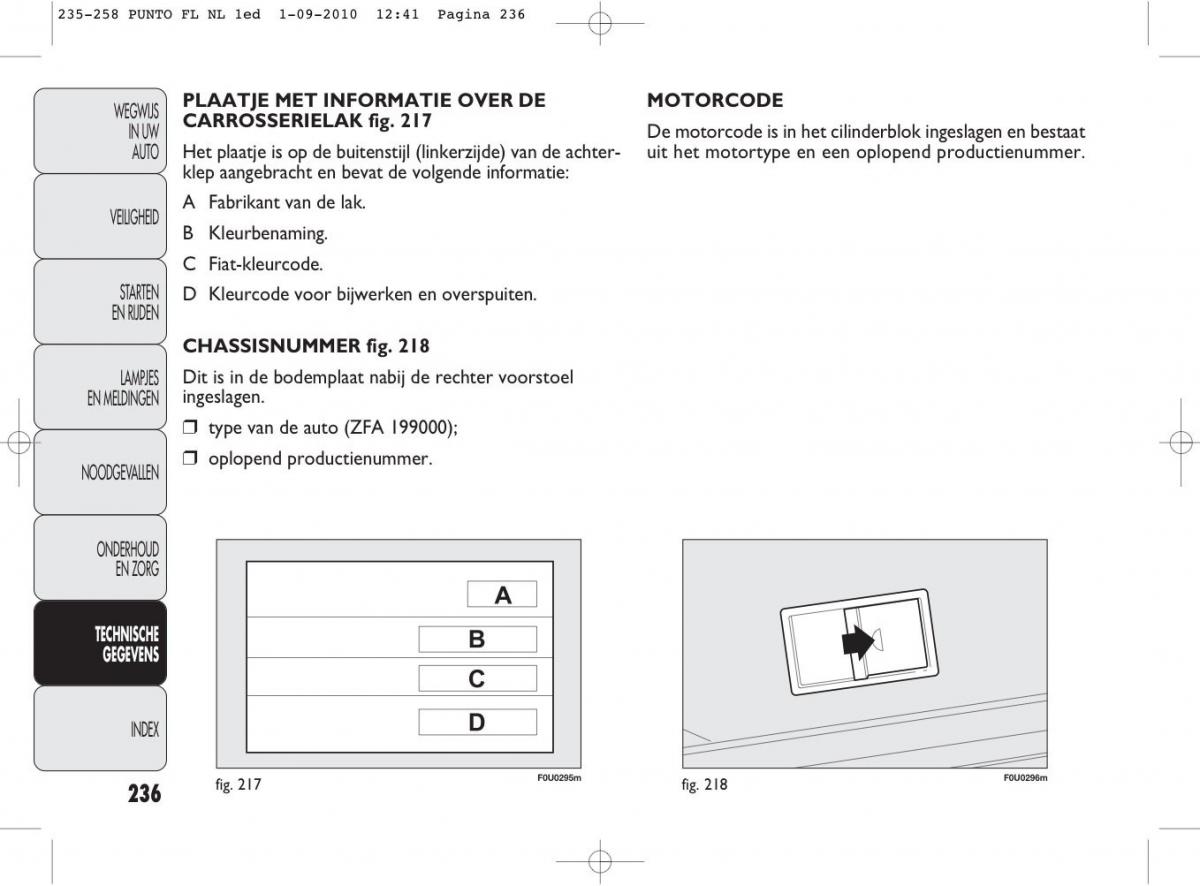 Fiat Punto Evo handleiding / page 238