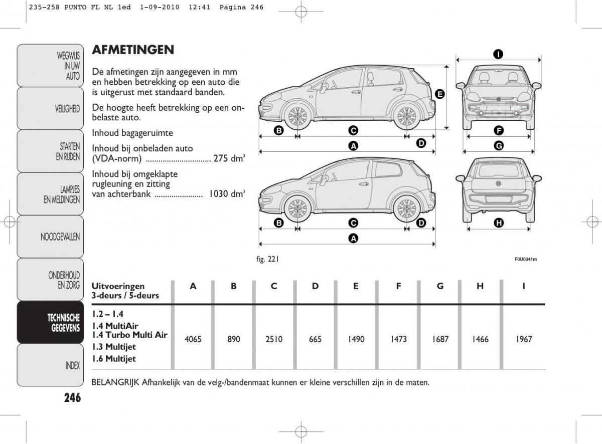 Fiat Punto Evo handleiding / page 248