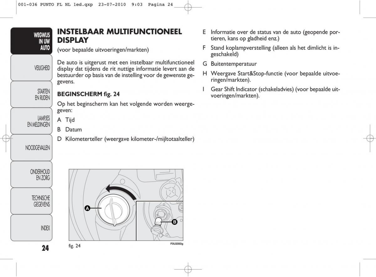 Fiat Punto Evo handleiding / page 26