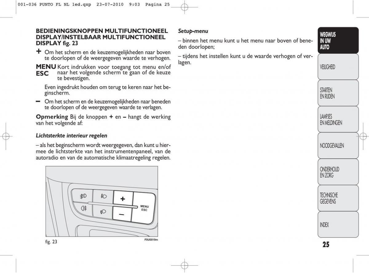 Fiat Punto Evo handleiding / page 27