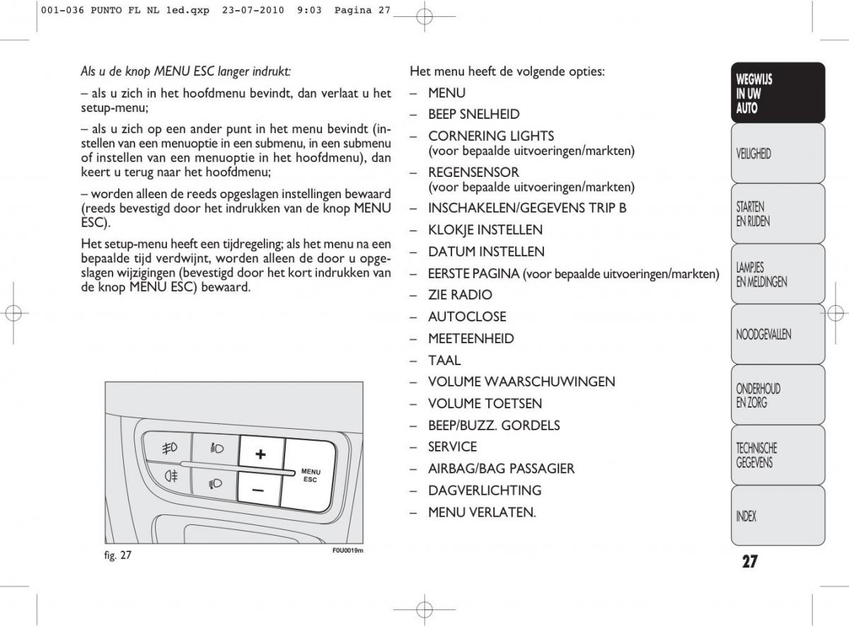 Fiat Punto Evo handleiding / page 29