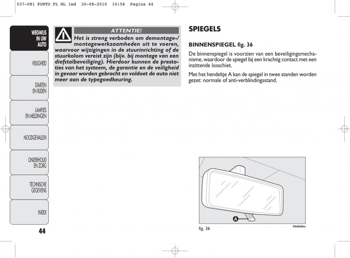 Fiat Punto Evo handleiding / page 46