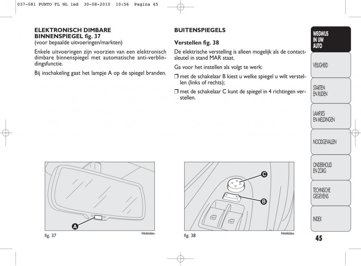 Fiat Punto Evo handleiding / page 47