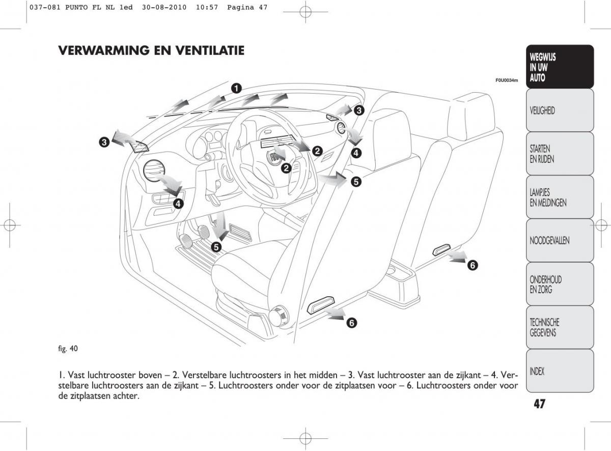 Fiat Punto Evo handleiding / page 49