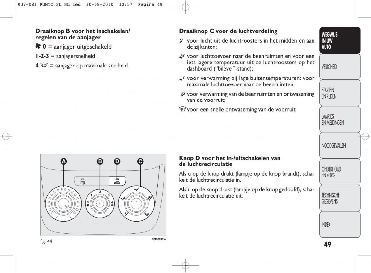 Fiat Punto Evo handleiding / page 51