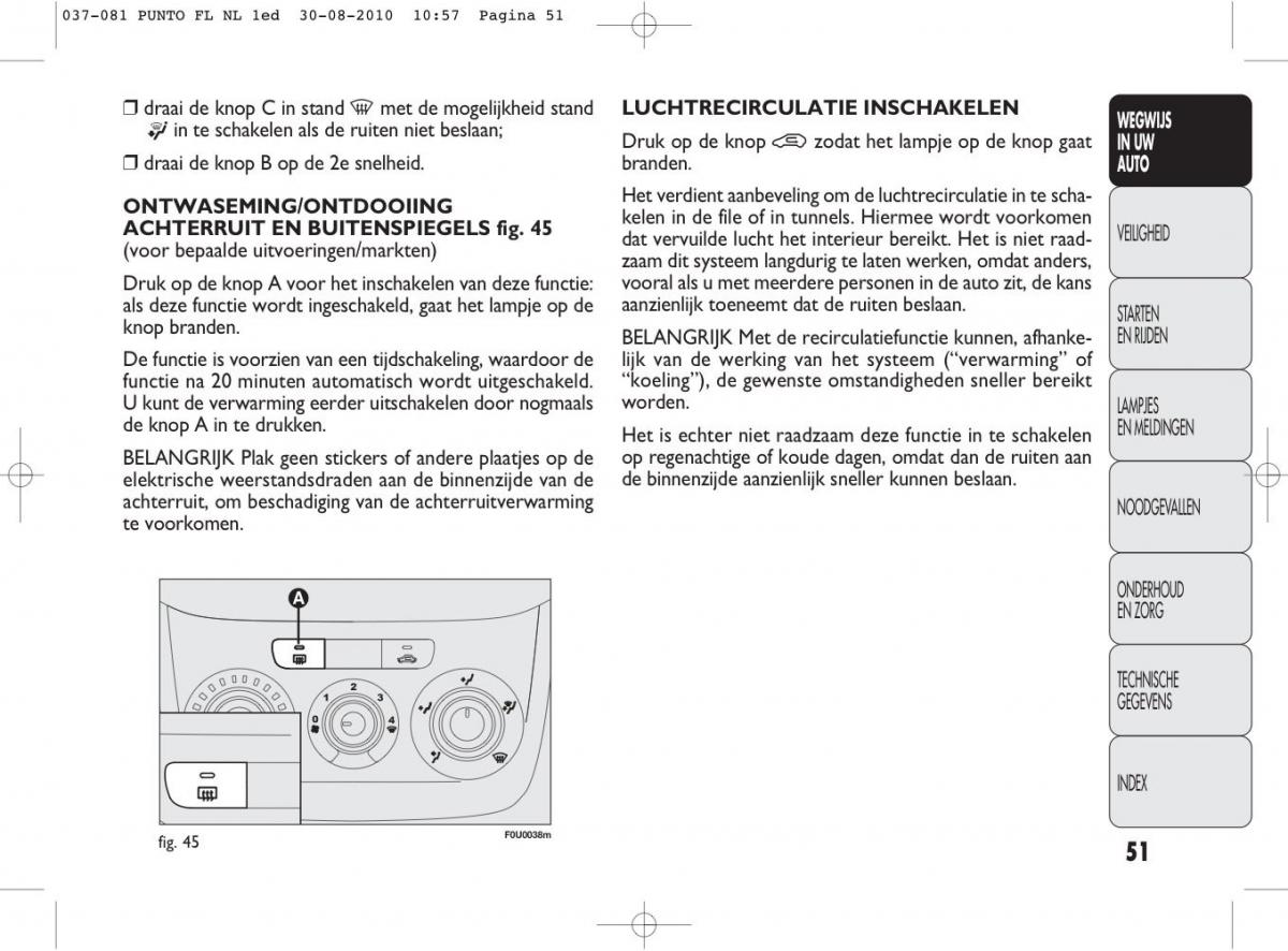 Fiat Punto Evo handleiding / page 53