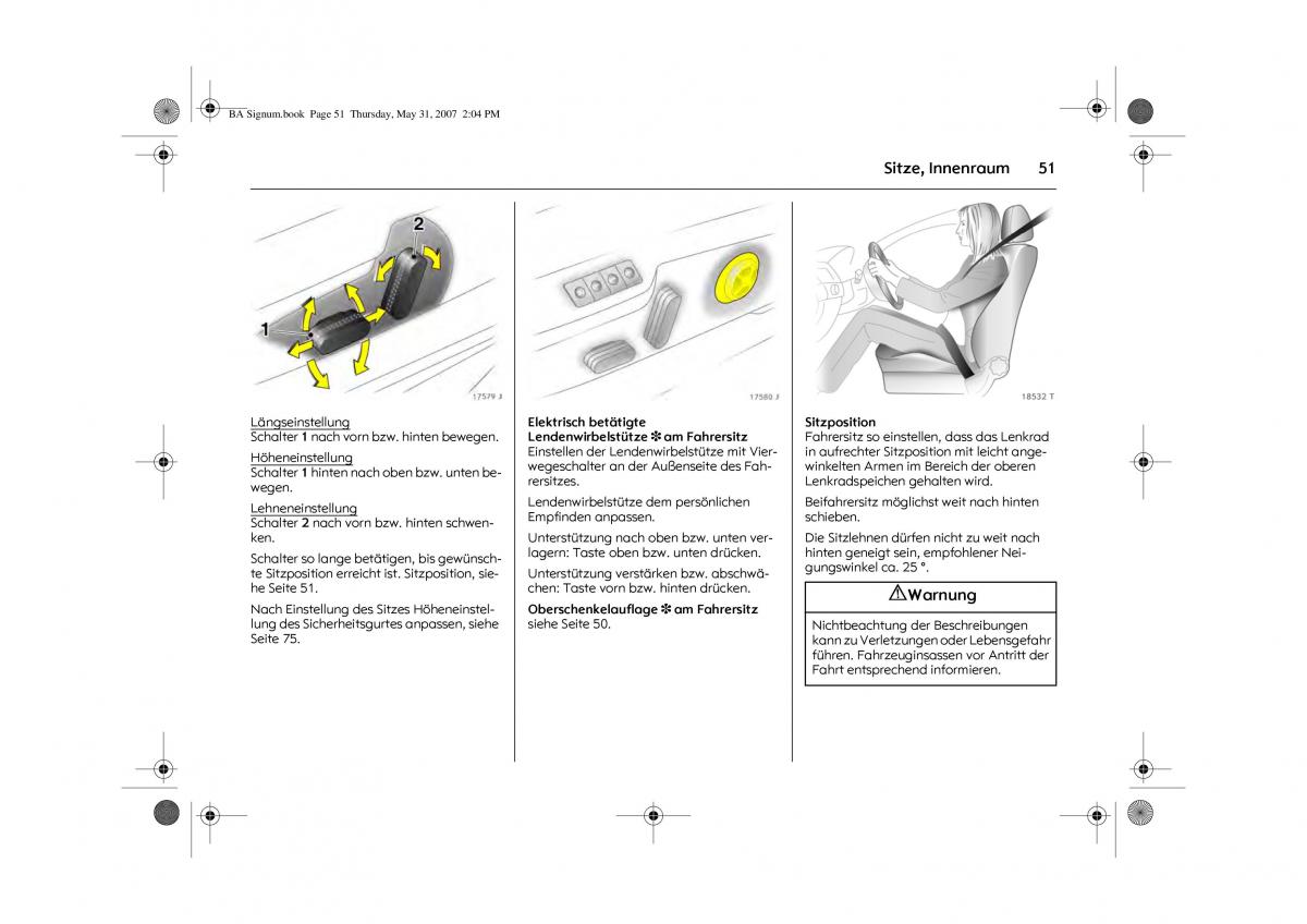 Opel Signum C Vauxhall Handbuch / page 55