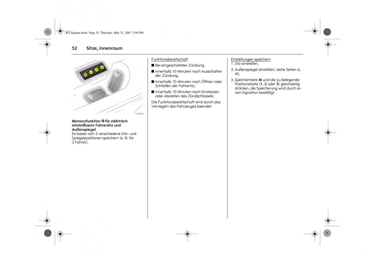 Opel Signum C Vauxhall Handbuch / page 56