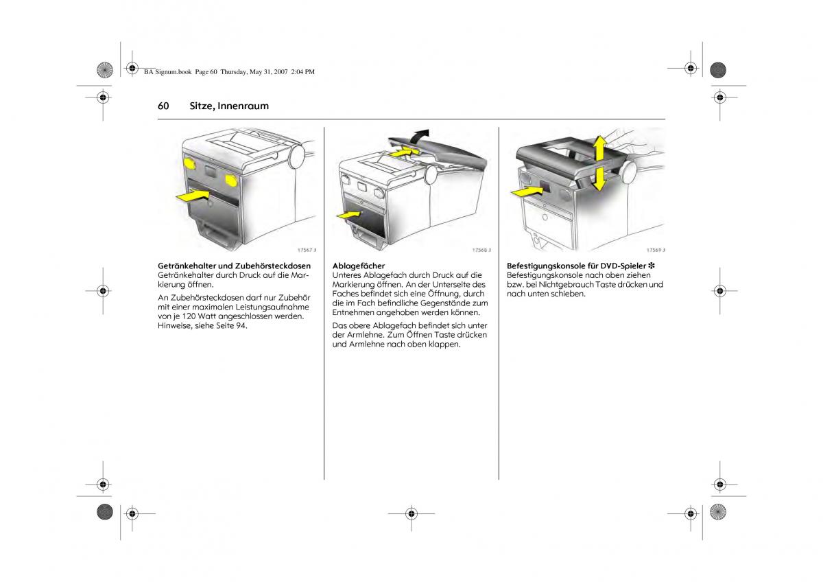 Opel Signum C Vauxhall Handbuch / page 64