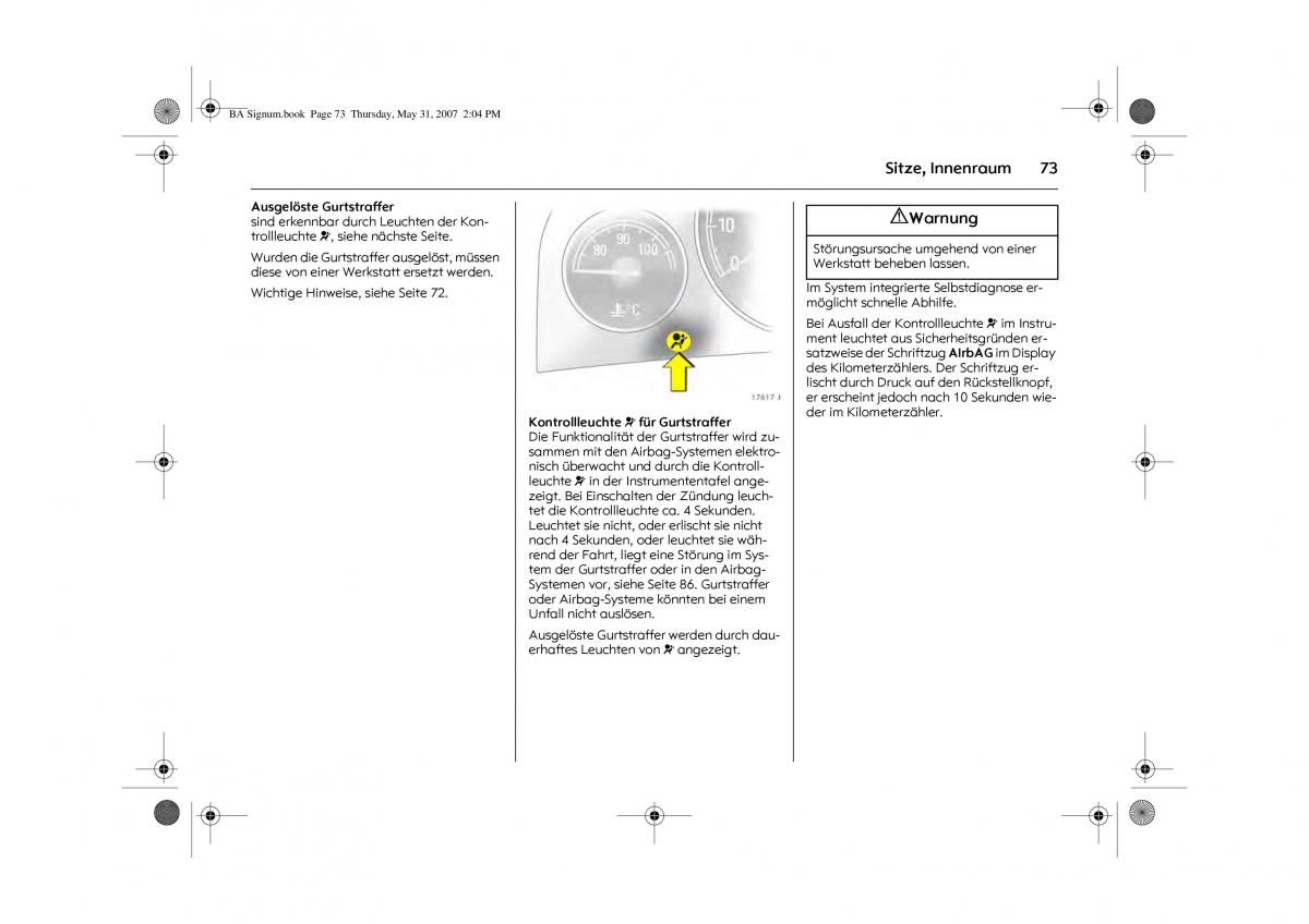 Opel Signum C Vauxhall Handbuch / page 77