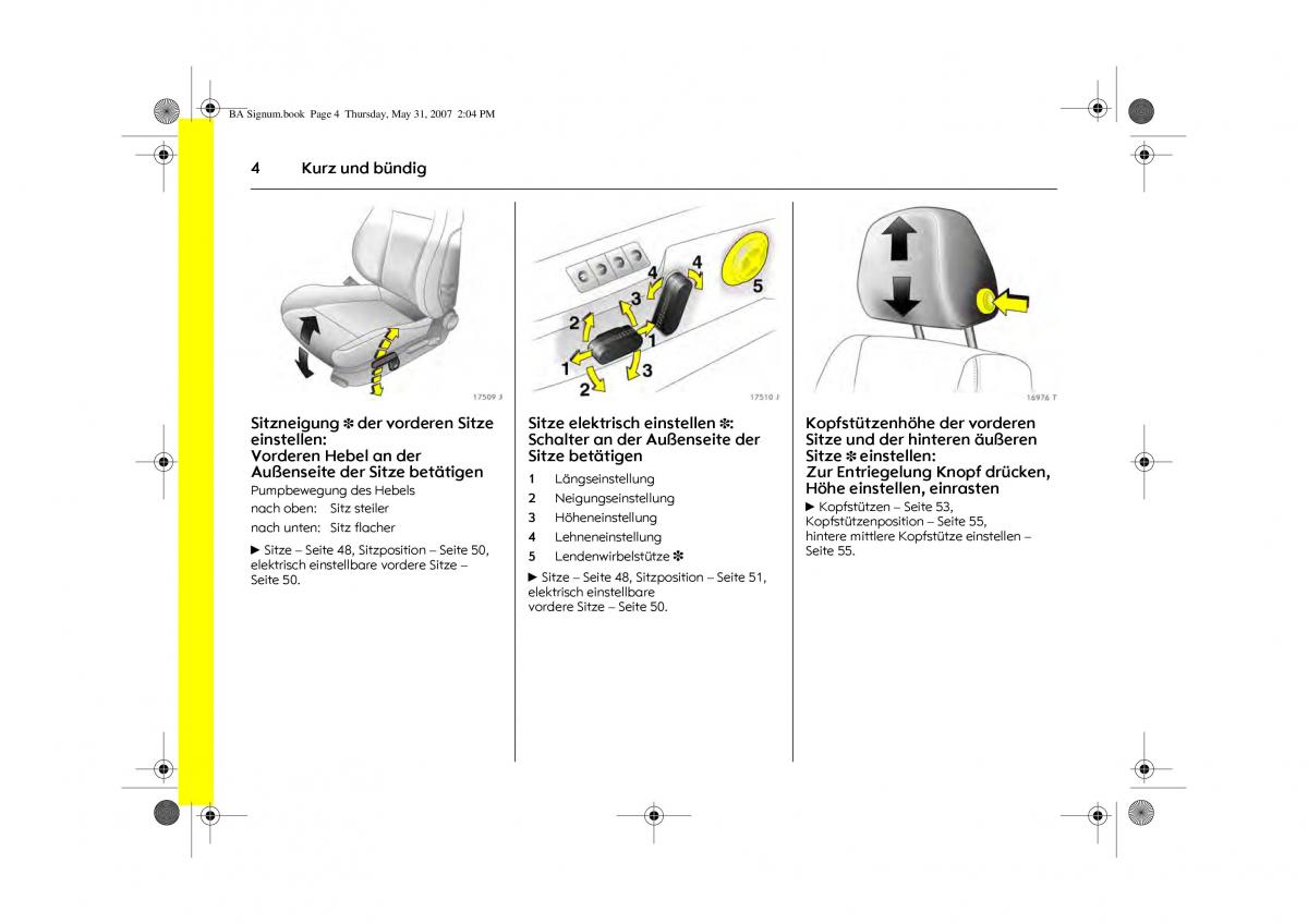 Opel Signum C Vauxhall Handbuch / page 8