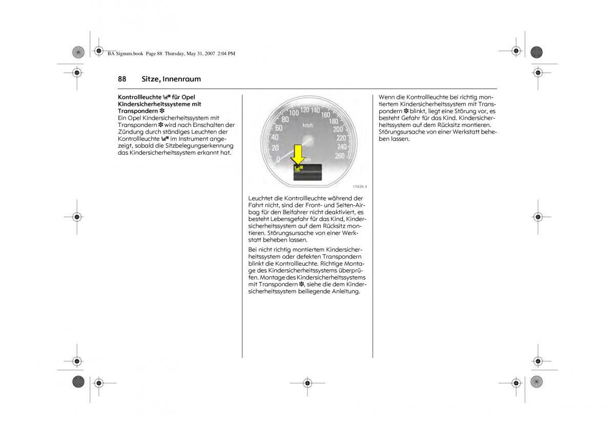 Opel Signum C Vauxhall Handbuch / page 92