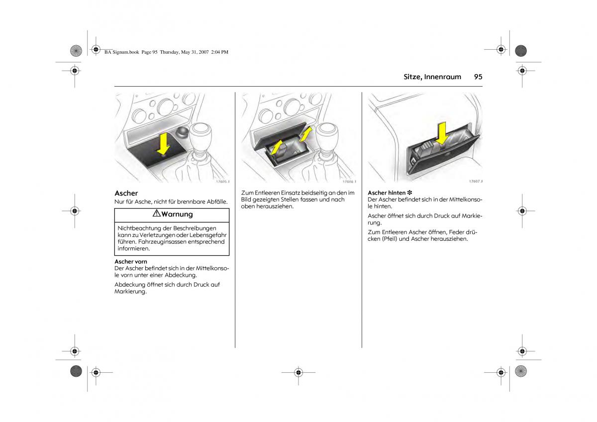 Opel Signum C Vauxhall Handbuch / page 99