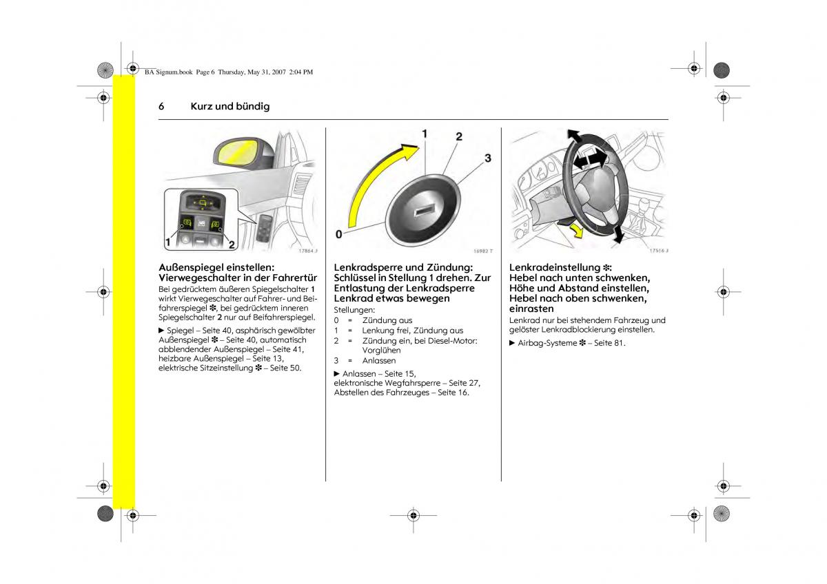 Opel Signum C Vauxhall Handbuch / page 10