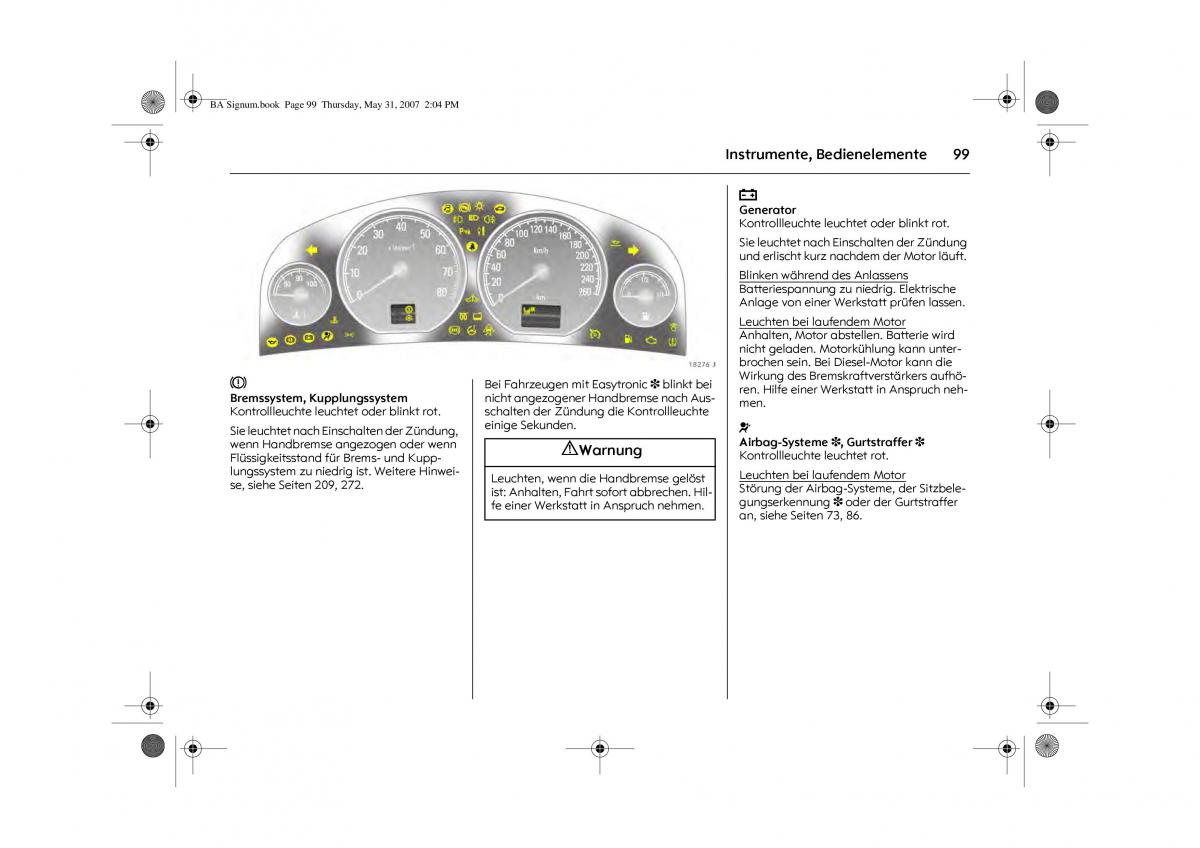 Opel Signum C Vauxhall Handbuch / page 103