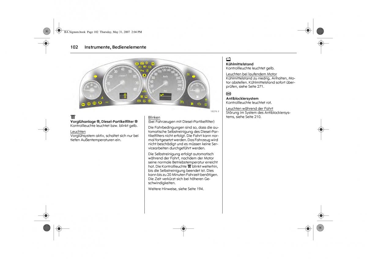 Opel Signum C Vauxhall Handbuch / page 106