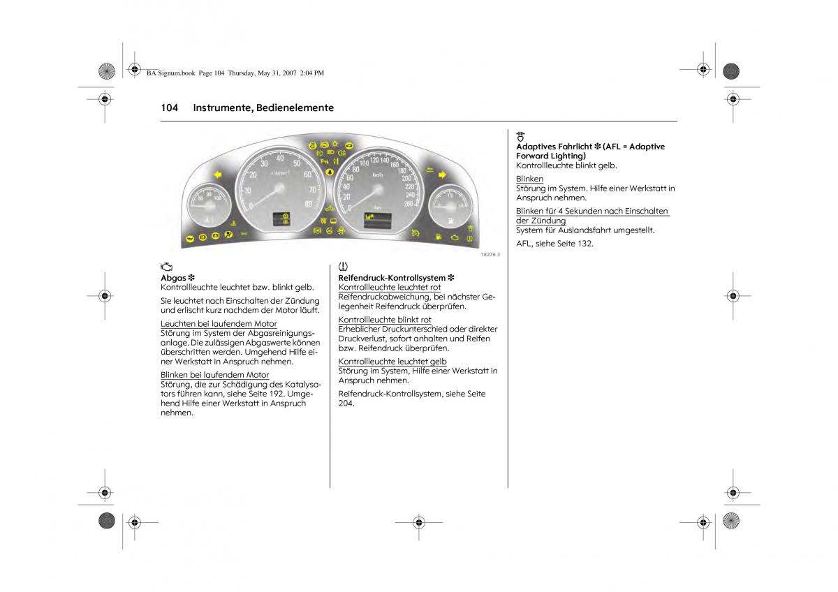 Opel Signum C Vauxhall Handbuch / page 108