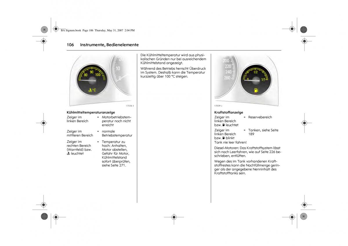 Opel Signum C Vauxhall Handbuch / page 110