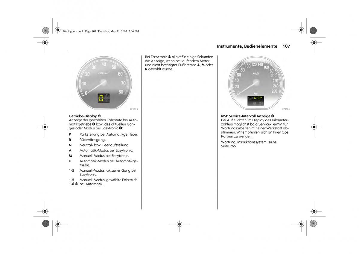 Opel Signum C Vauxhall Handbuch / page 111