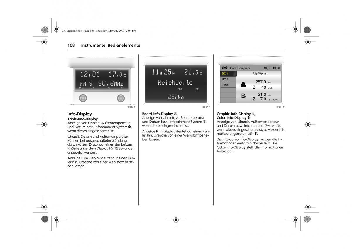 Opel Signum C Vauxhall Handbuch / page 112