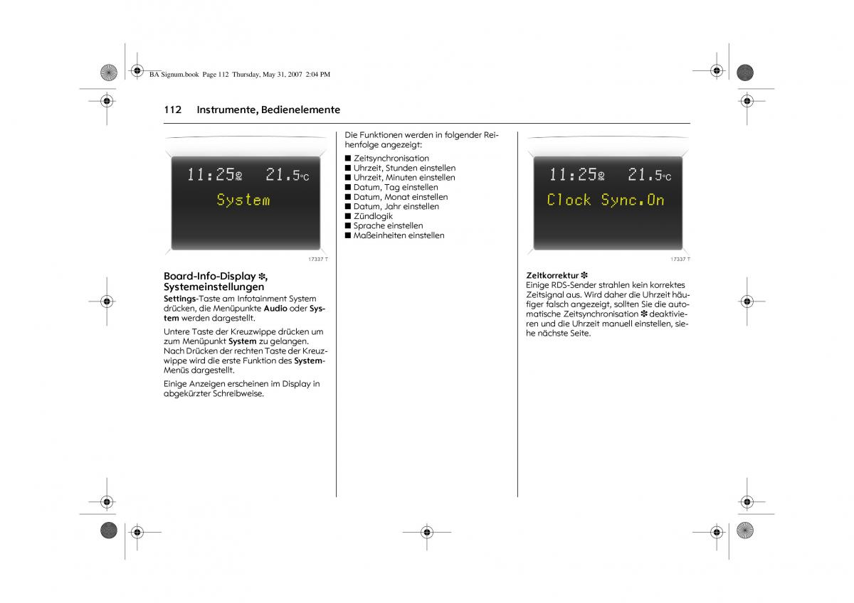 Opel Signum C Vauxhall Handbuch / page 116