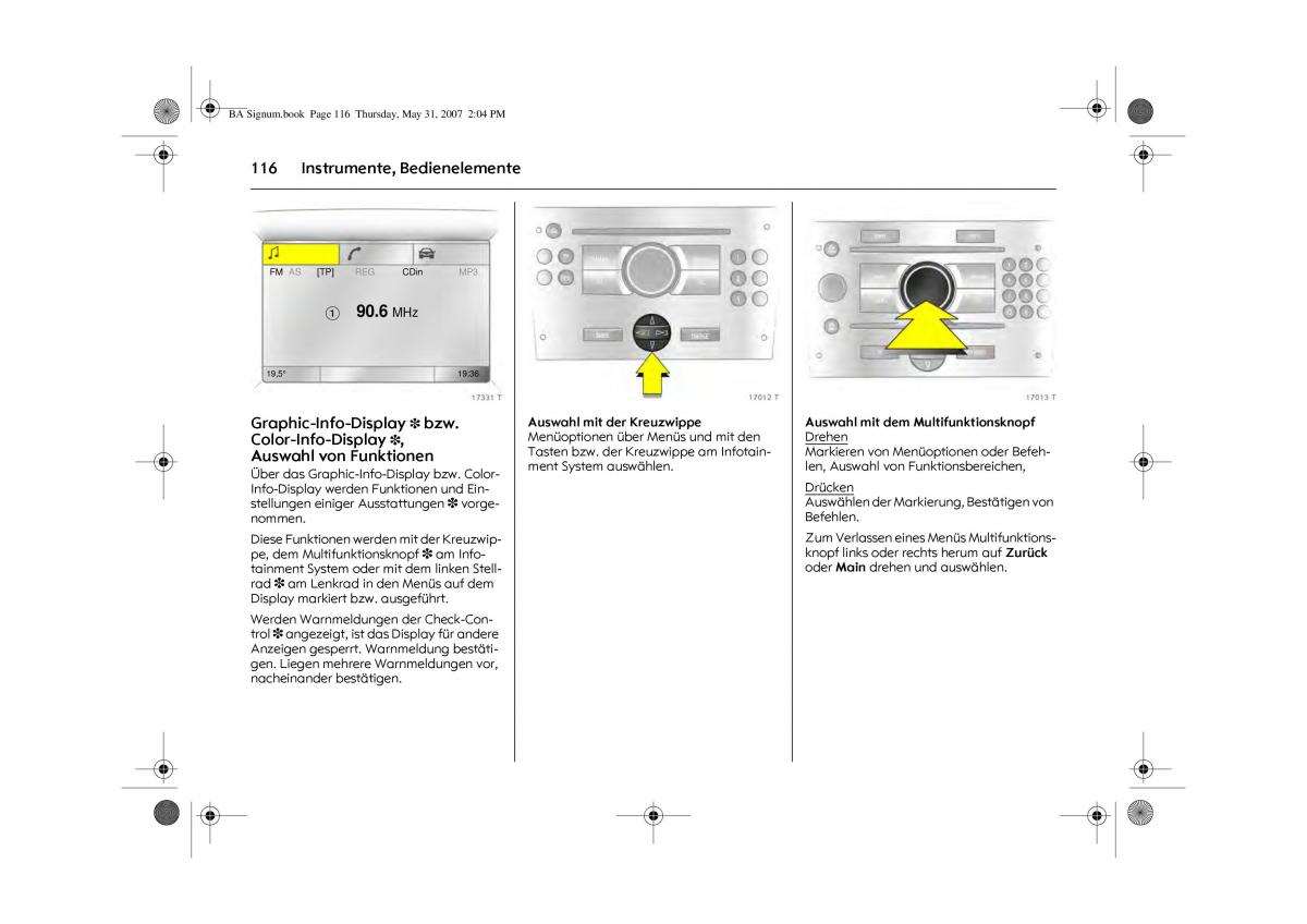 Opel Signum C Vauxhall Handbuch / page 120