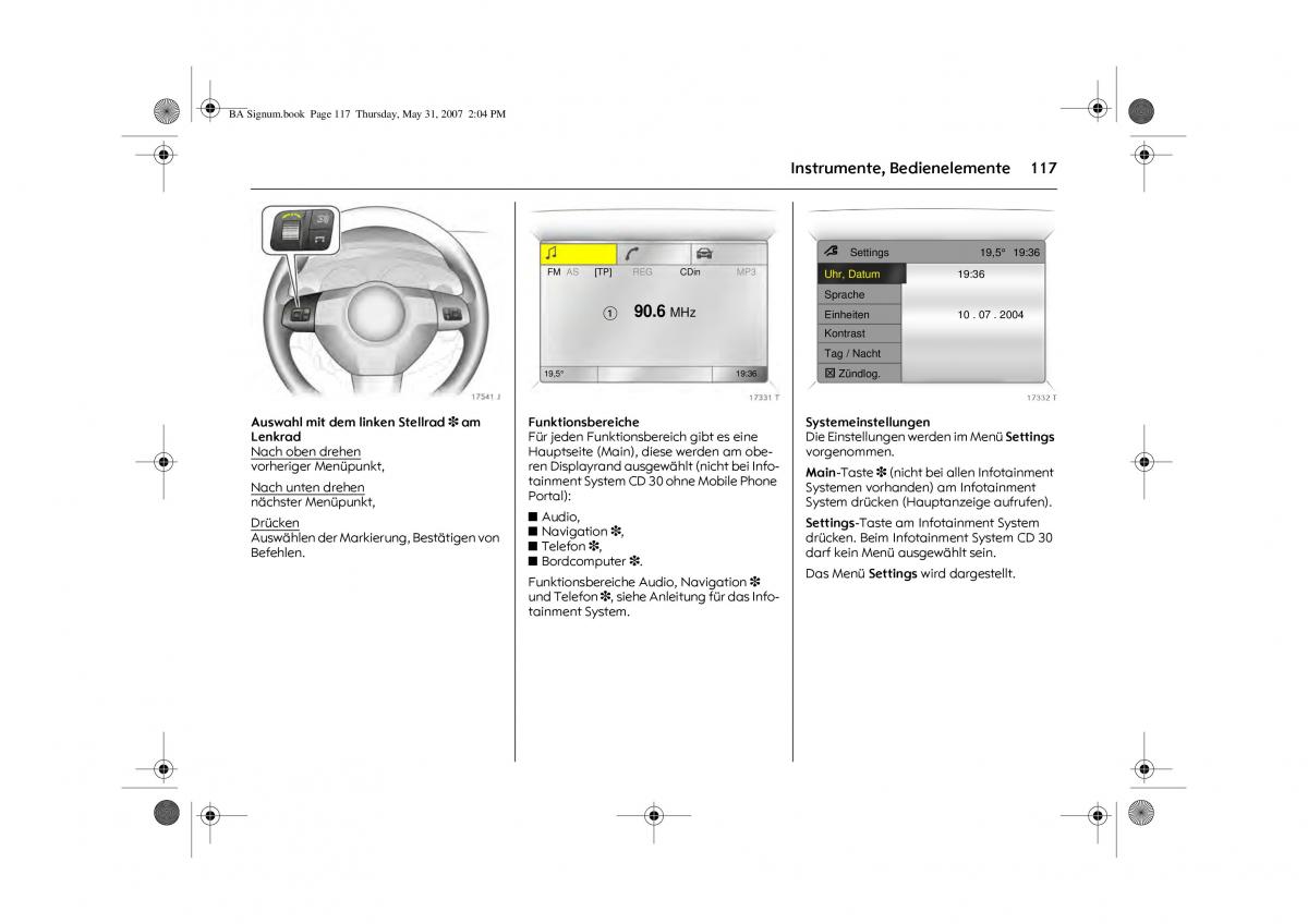 Opel Signum C Vauxhall Handbuch / page 121