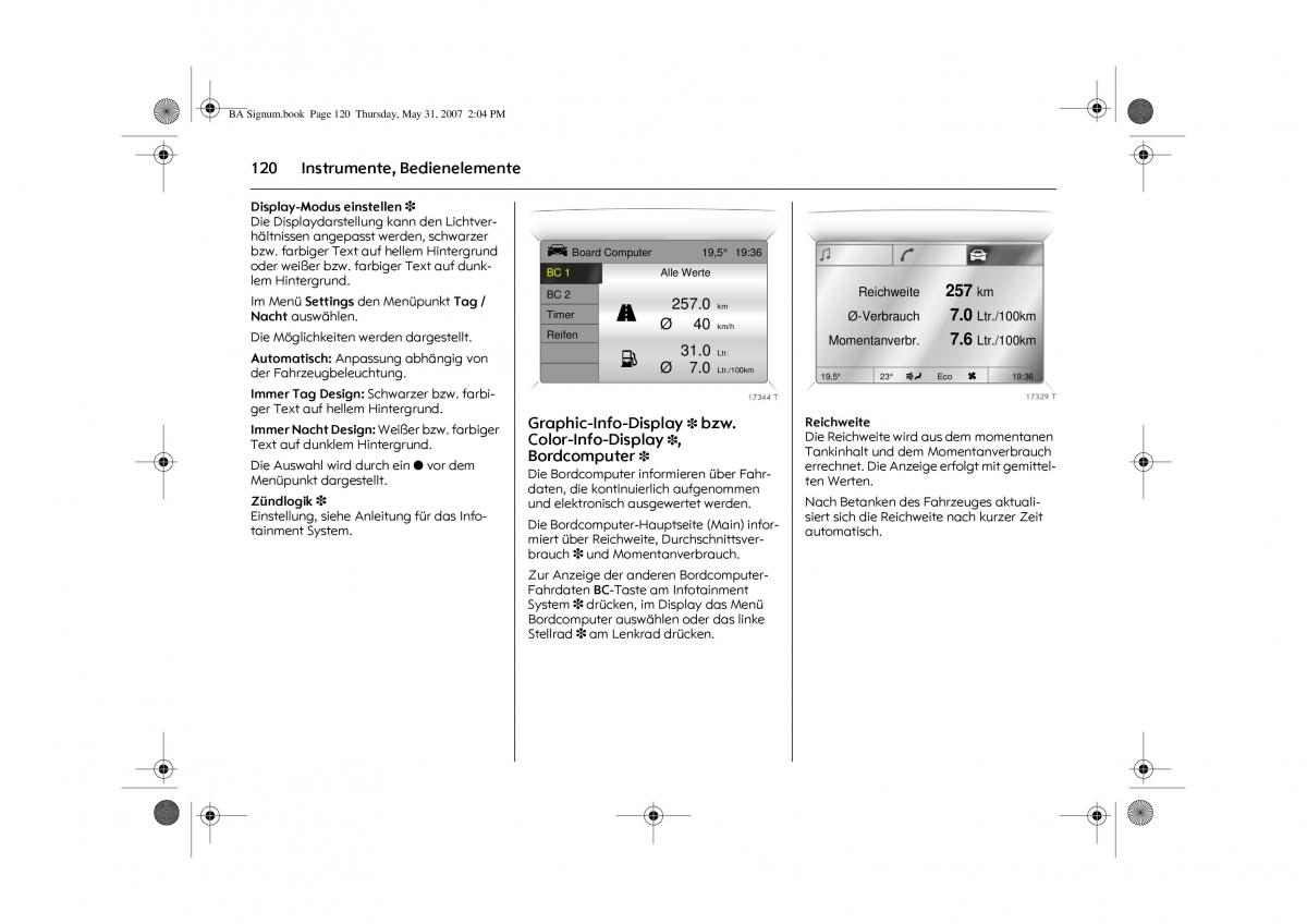 Opel Signum C Vauxhall Handbuch / page 124