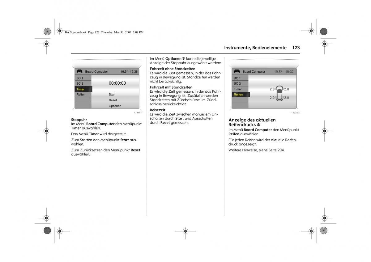 Opel Signum C Vauxhall Handbuch / page 127