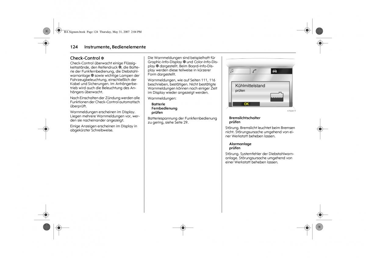 Opel Signum C Vauxhall Handbuch / page 128