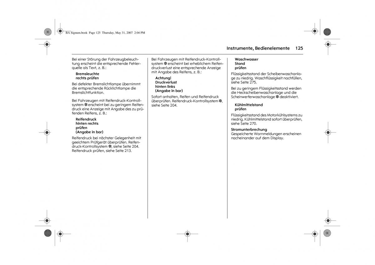 Opel Signum C Vauxhall Handbuch / page 129