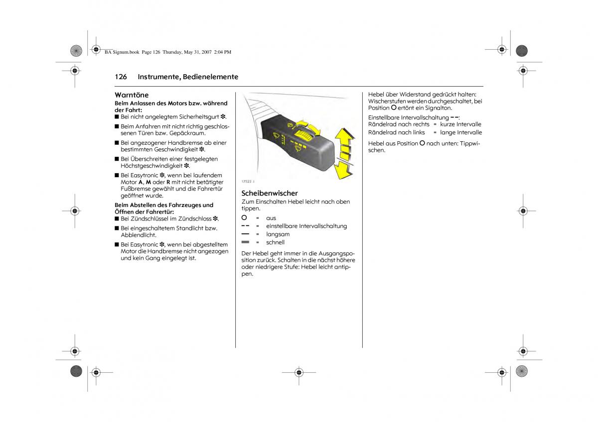 Opel Signum C Vauxhall Handbuch / page 130