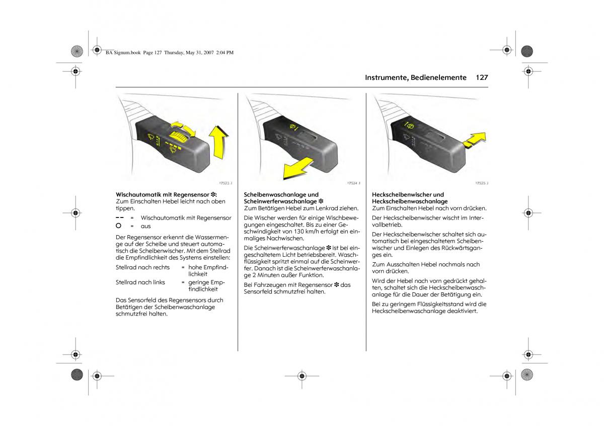 Opel Signum C Vauxhall Handbuch / page 131