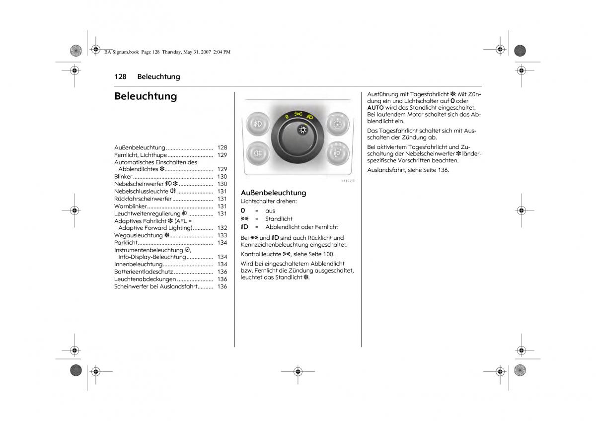 Opel Signum C Vauxhall Handbuch / page 132