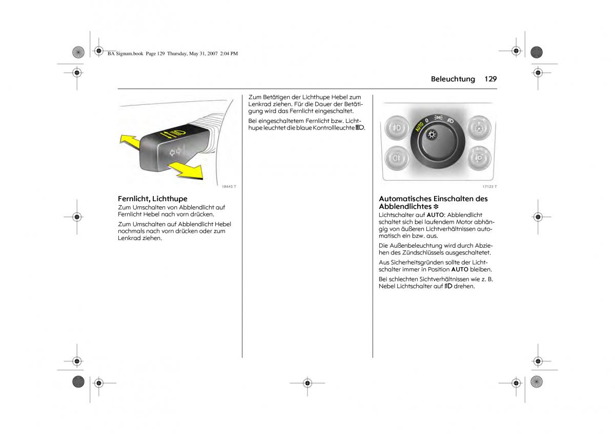 Opel Signum C Vauxhall Handbuch / page 133