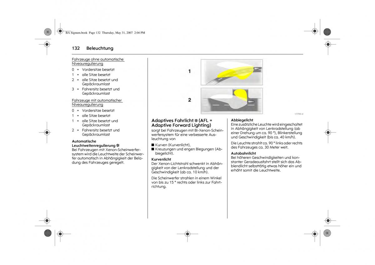 Opel Signum C Vauxhall Handbuch / page 136