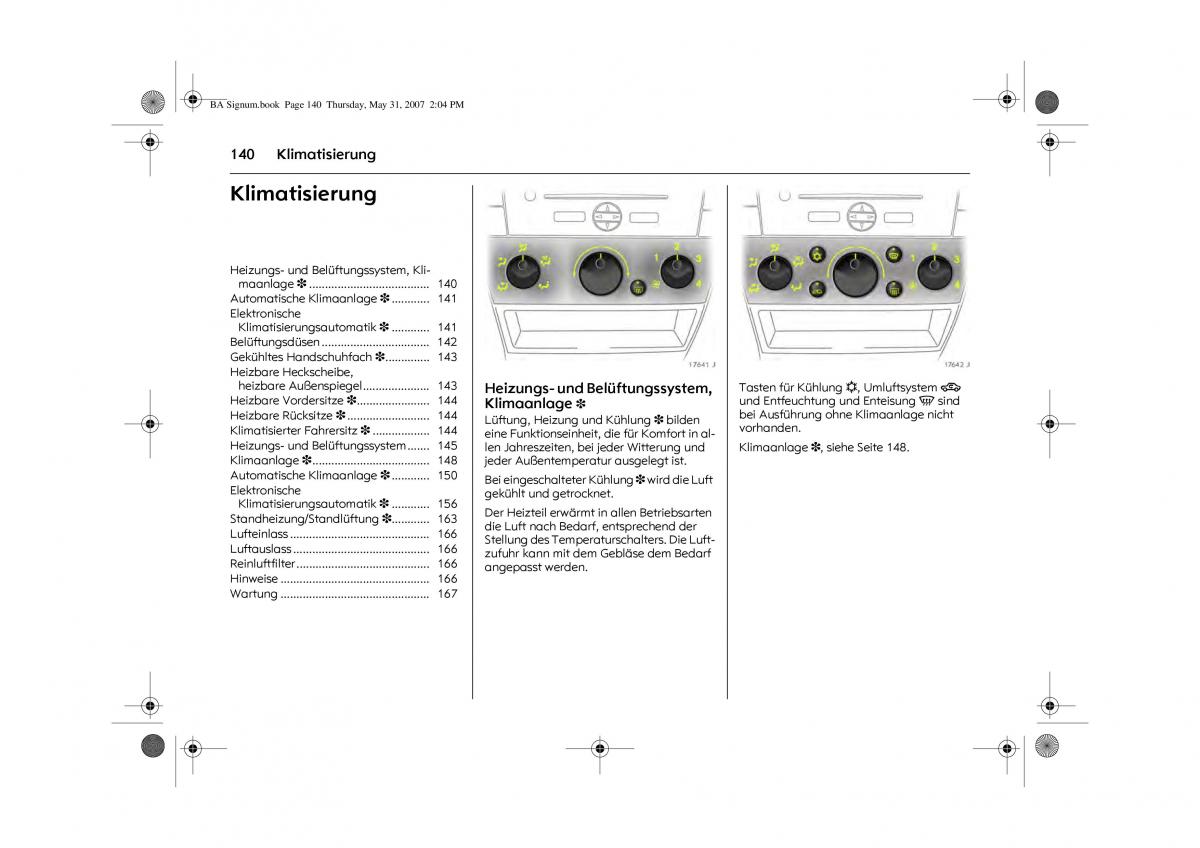 Opel Signum C Vauxhall Handbuch / page 144