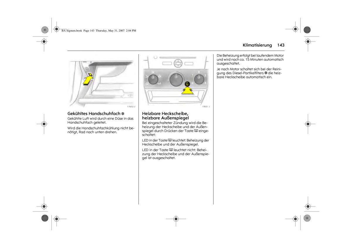 Opel Signum C Vauxhall Handbuch / page 147