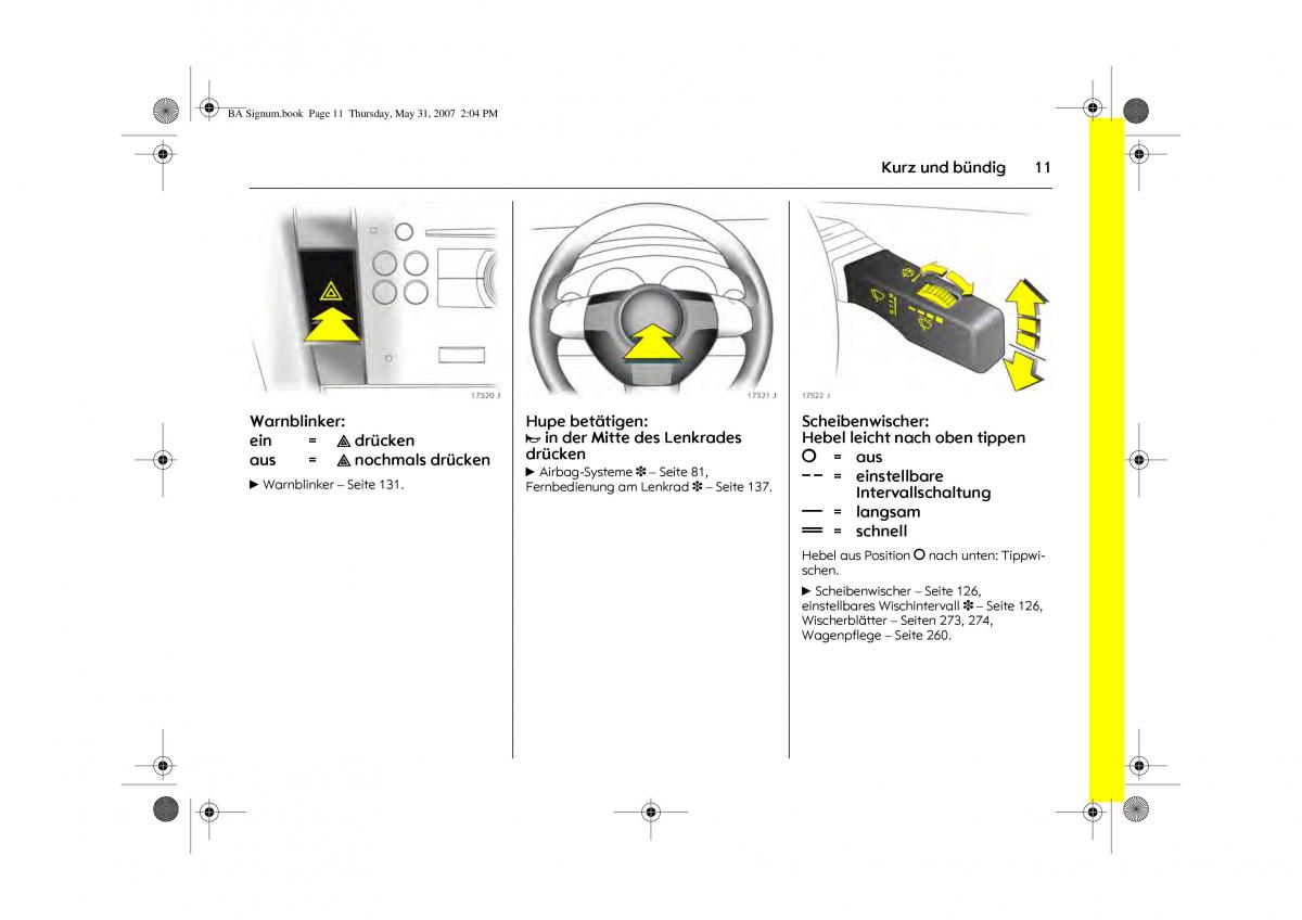 Opel Signum C Vauxhall Handbuch / page 15